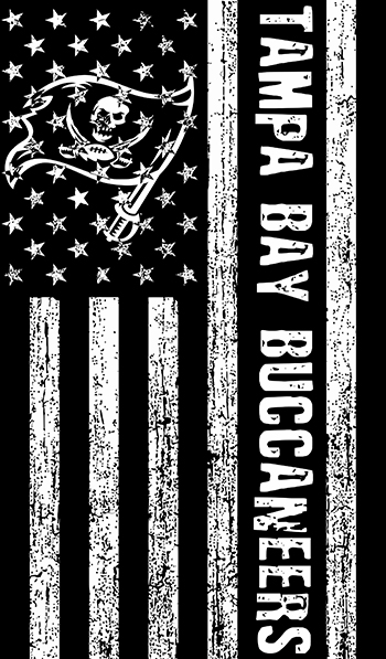 Tampa Bay Buccaneers Black And White American Flag logo vinyl decal